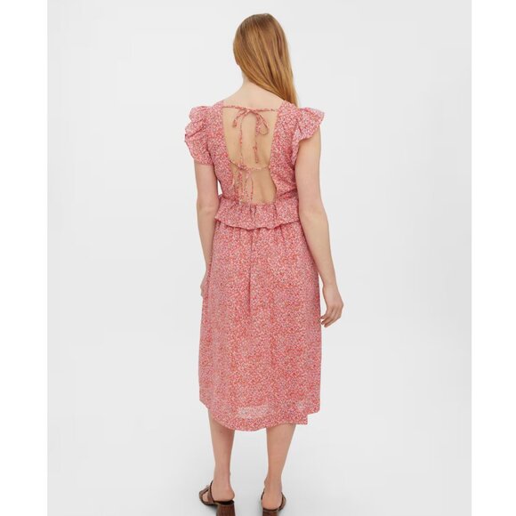 Vero Moda Urba Ruffle Cap Sleeve Midi Dress | Size Extra Large | Like New - Picture 5 of 5